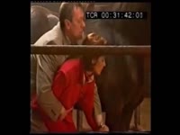 Beautiful MILF touching horse dick for pleasure
